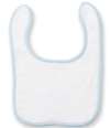 LW22T Larkwood Baby/Toddler Terry Bib White / Pale Blue colour image